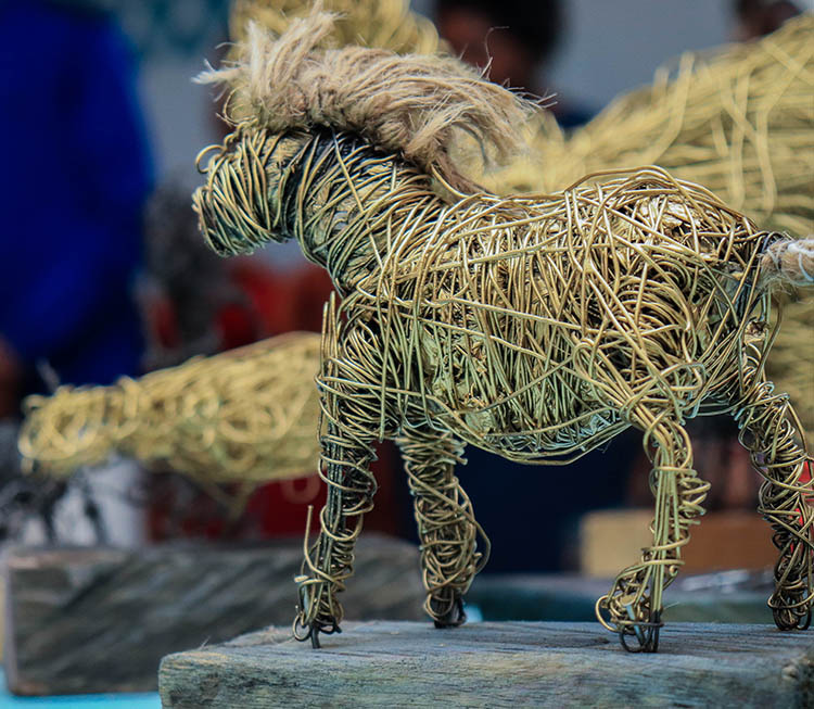 Horse wire sculpture from the Art & Creativity Workshop